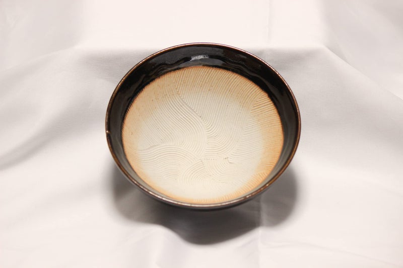 Mino Ware Made in Japan Ripple Ridge Mortar and Pestle Suribachi and Surikogi Set Small 5.91 Inches for Both Right and Left Handed Black Authentic Mino Ware Pottery K81714 - Image 2
